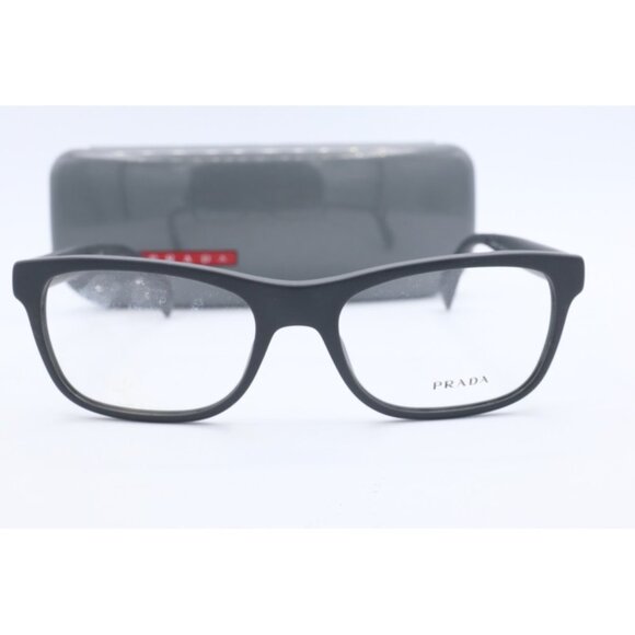 New Prada VPR 19P TV4-1O1 Matte Black Square Eyeglasses Clear Lenses 53mm - Picture 2 of 7